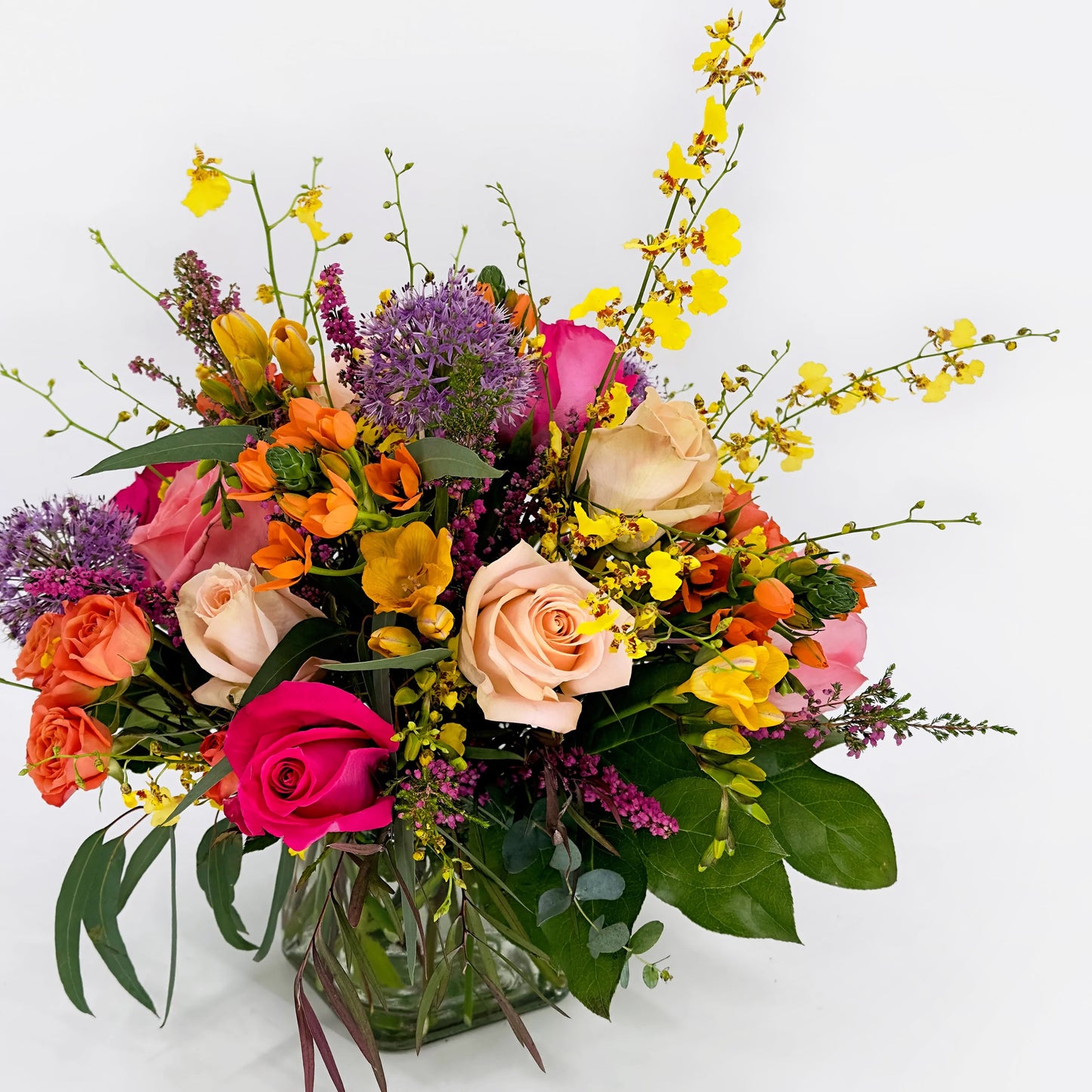 Medium flower arrangement from Artichokes & Pomegranates Floral Design. Order online for delivery or pickup in Santa Fe.