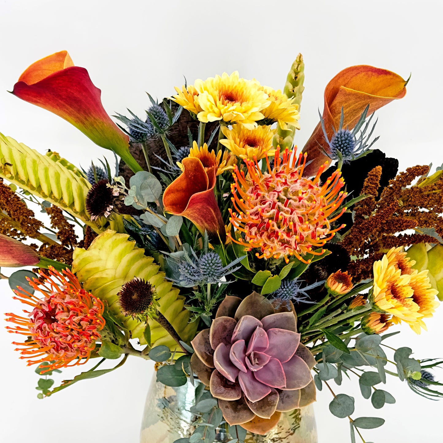Large flower arrangement from Artichokes & Pomegranates Floral Design. Order online for delivery or pickup in Santa Fe.