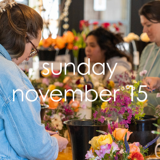 flower arranging workshop sunday, november 15